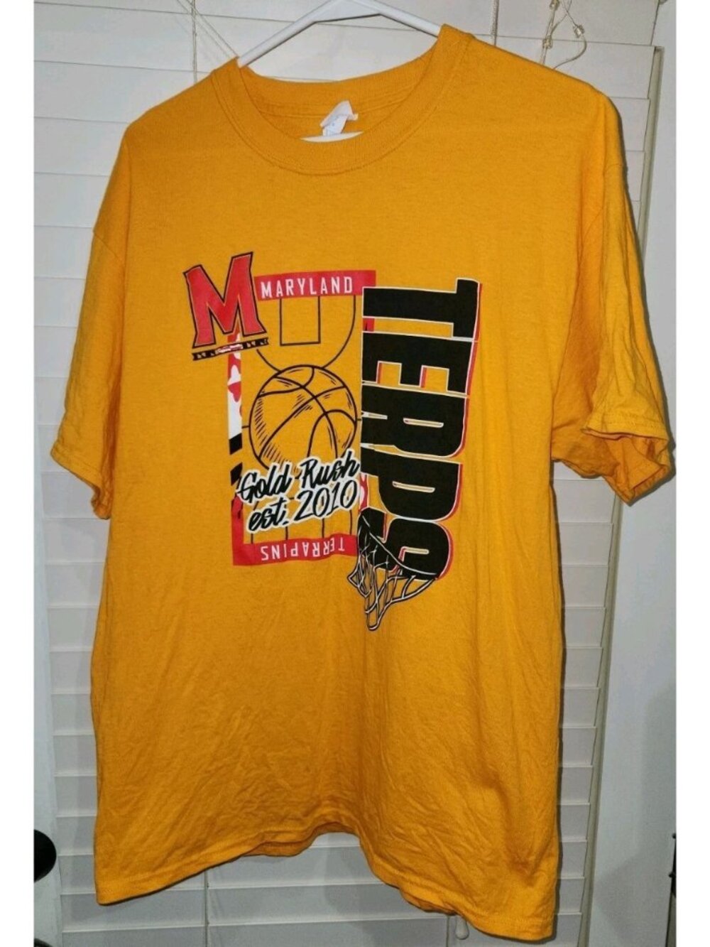 Maryland Terrapins Men’s Basketball Gold Rush 2010 tee mens Large OCEAN CITY OC